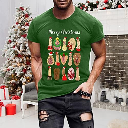 Мъжки Коледни тениски WOCACHI с къс ръкав, грозни Коледни Празнични костюми, Забавни спортни тениски с графичен