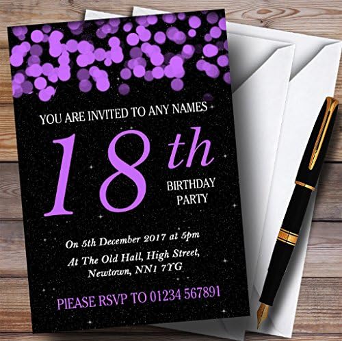 Персонални Покани на парти в чест на 18-ти рожден ден с Лилаво Хълбока и Звездите
