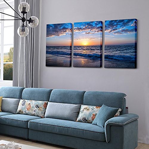 Платно на Стенно Изкуство за хола Изгрева на слънцето пейзаж с изглед към синьото море Декор на стените Отпечатъци