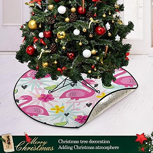 xigua Коледно Дърво Мат Цветя Фламинго Коледно Дърво Поставка Мат Коледно Дърво Пола Коледна празнична Украса за Дома Партита 28,3 инча