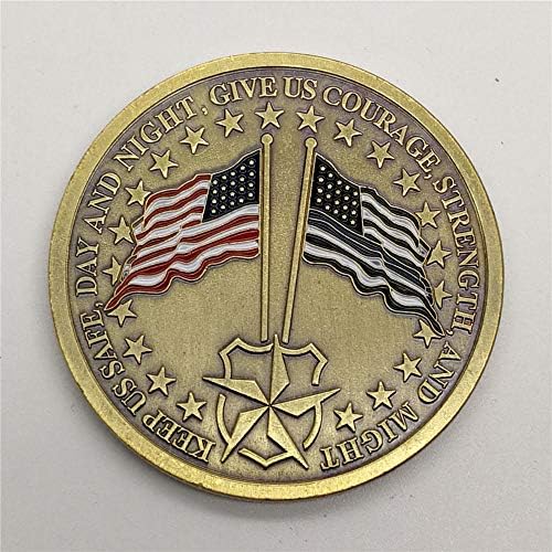 Съединените Щати Звезди и Ленти, Тънка Синя Линия Полицейска Сувенирни Монети С Бронзов Покритие Saint Майкъл са