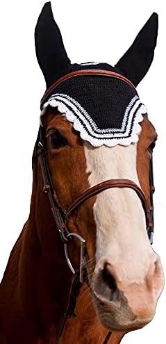 Шапка за езда на висшата мода със сребрист люрексом и контрастен цвят - Цвета на пони черен / бял, размер - пълен