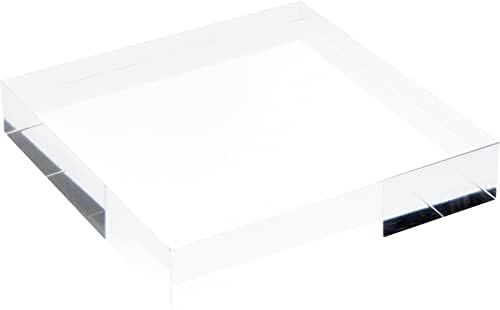 Квадратен дисплейный блок от прозрачен надраскване акрил Plymor, 1,5 x 4 W x 4D (3 опаковки)