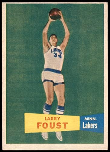 1957 Топпс № 18 Лари Фауст Минеаполис Лейкърс (баскетболно карта) БИВШИЯТ играч на Лейкърс La Salle Юнивърсити
