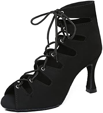 Дамски обувки за Танци балната зала Minishion дантела За латино танци L456