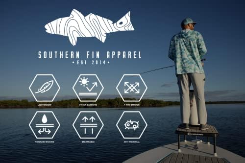 Southern Fin Apparel Performance Fishing Hoodie Риза с качулка за Мъже И Жени UPF UV 50 + Лесна С Качулка