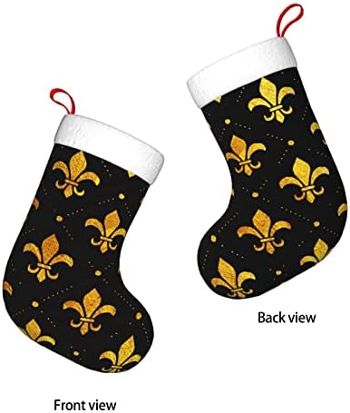 Коледни Чорапи Augenstern С Лилии в Ретро стил, Златни Двустранни Чорапи За Окачване На Камина.
