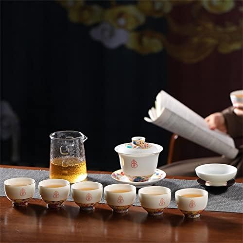 ZSEDP Чай набор от Кунг-фу Санкай за домашно приготвяне на чай, Комплект купички за чайна церемония (Цвят: D, размер: