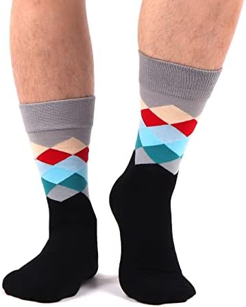 Мъжки Многоцветни чорапи-рокли WeciBor - Модерни Забавни Чорапи за телета - 6/12 опаковки