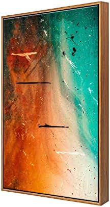999Store плаващ рамка тъмно-землисто-orange цифров художествена вертикална картина за стена (Canvas_Golden Frame_16X24