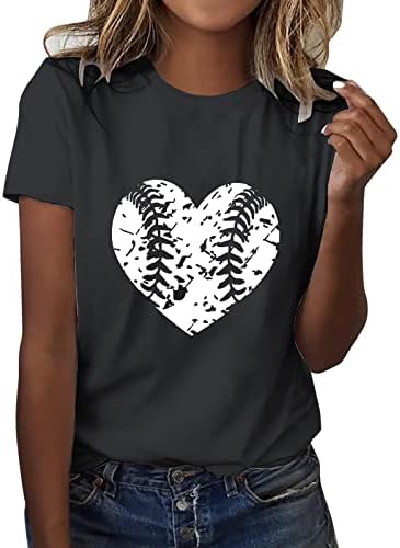 Женска Тениска с Къс ръкав и кръгло деколте, Бейзболна Графична Лятна Тениска С Писмото Принтом, Блуза С кръгло