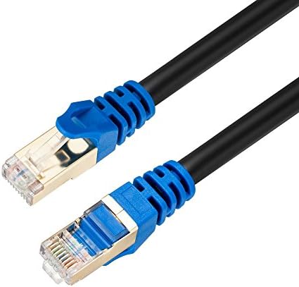 Външен Кабел Cat 7 Ethernet 130Ft, Мрежов Пач кабел Tanbin Cat7 RJ-45 Тежкотоварни 10 Gigabit 600 Mhz Мрежов кабел