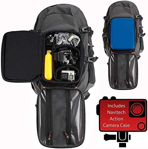 Раница за екшън камери Navitech и син калъф за съхранение с вградено нагрудным колан - Съвместим с екшън камера