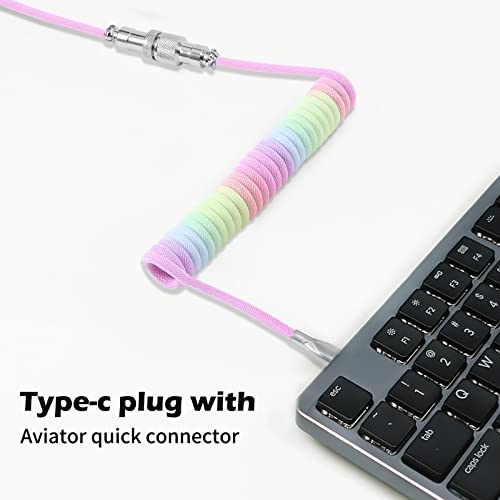 Обичай Навити USB кабел C Fourmor за гейминг клавиатура, Механичен кабел за клавиатура с два ръкава и Подвижна метална