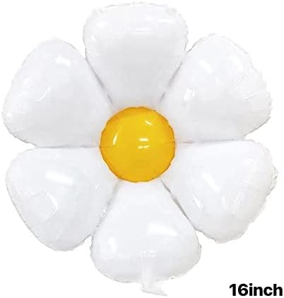 40-Инчов бял набор от балони с цветя № 5, балони за рожден ден за деца и възрастни, гигантски балони от гелиевой фолио, украса за парти за 5-ия рожден ден. (Бял 5)