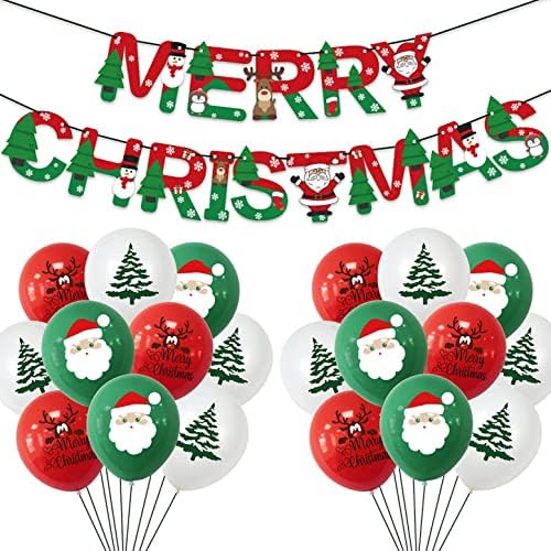 RIQINGY Коледни Латексови Балони с Принтом Дядо Коледа, Балони за Парти, Сватба, Рожден Ден, Фестивален Декор, Подаръци