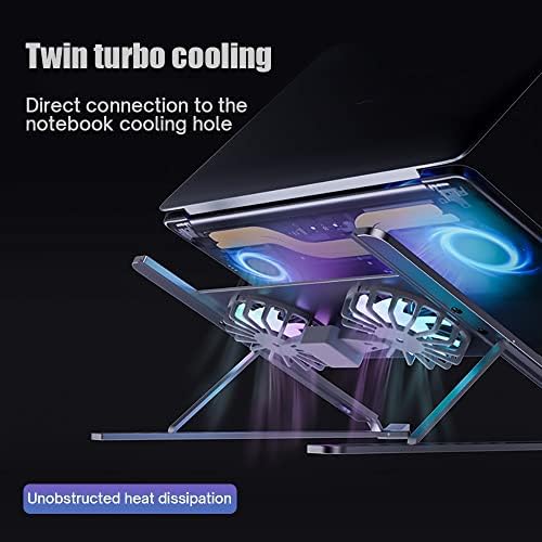TREXD Алуминиева Регулируема Поставка за лаптоп с поддръжка на Таблет Поставка за Лаптоп Охлаждащ Вентилатор Поставка