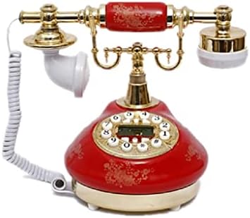 LHLLHL Антикварен Стационарен Телефон, Старомодни Телефони Бутон Набиране, LCD Дисплей Класически Керамичен Ретро Телефон