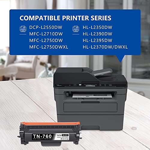Подмяна на съвместима касета с тонер TN760 за Brother TN760 TN-760 TN730 за използване с HL-L2350DW HL-L2395DW HL-L2390DW