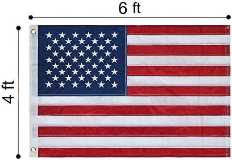 Американски Флаг 4x6 фута с Бродирани Звездите и Нашитыми Ленти с Медни Люверсами Оксфордския Найлон Флаг на САЩ