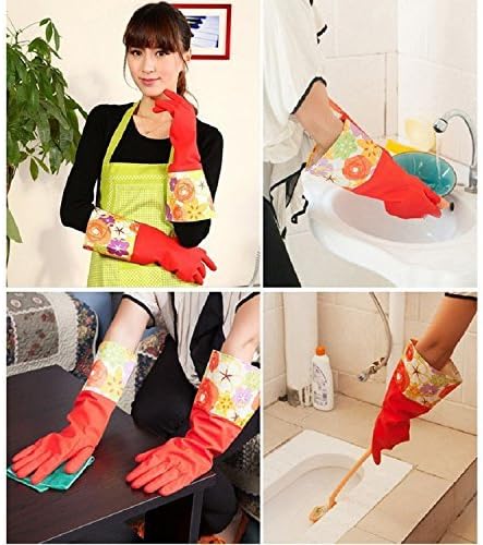 Гъба-ексфолианти за почистване на кухня (опаковка от 24 броя) + Ръкавици за почистване на кухня от каучук с топла