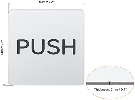 Push-pull Врата Знак PATIKIL, 2 опаковки, Самозалепващи Кв. Акрилни Стикери за врати, с монтиран на стената Маркер