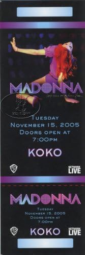 Билет за концерта на Madonna 2005 Koko Club Historic Aol Music в обединеното кралство Рядка!