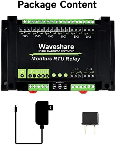 8-канален модул waveshare Industrial Modbus RTU с интерфейс RS485 с няколко схеми за защита на изолацията се предлага
