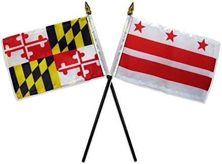 Знамена на щата Мериленд и Вашингтон, окръг Колумбия, 4 x6 Тенис на Приставной маса (БЕЗ причина)