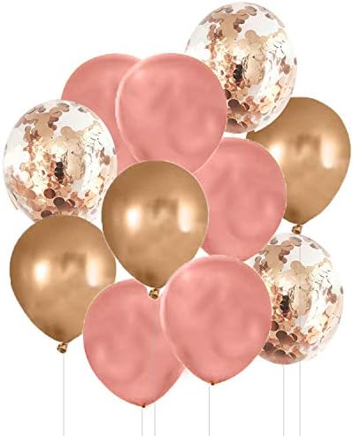 Балони на рожден Ден на жени от Розово злато, Черешово-Розови балони /Rose Gold 2023, Черешово розов, 15 парчета,