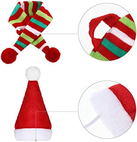 WILLBOND 3 Опаковки Коледна Превръзка на Главата с Собачьими Рога, Шапка на дядо коледа и Шарен Шал, Коледна Превръзка
