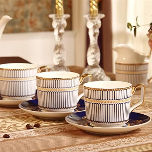 универсален Комплект керамични чаши кафе на райе, чашата за Кафе с тавата, Прибори за хранене, Следобеден чай комплект