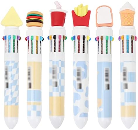 U Scinan 4 бр. Разноцветни химикалки с хубав модел 6 в 1 Прибиращи химикалки -6 ярки цветове във всяка дръжката