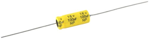 NTE Electronics NPA100M100 Серия NPA Алуминиев Неполяризованный Електролитни Кондензатори, допускане на капацитет 20%, Аксиален заключение, Капацитет 100 лева, 100