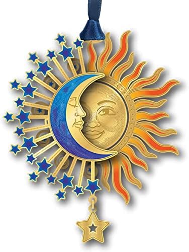 Дизайн на Фара Слънцето и Луната Полумесец Украшение със Златна Звезда, Украса на Дървото, за Природата